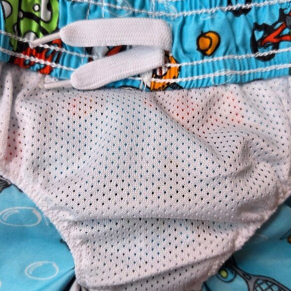 Vintage Inspired Baby Swim Trunks 6-9 Mos Elastic Waist Fish & Octopus Print Es - Picture 6 of 6
